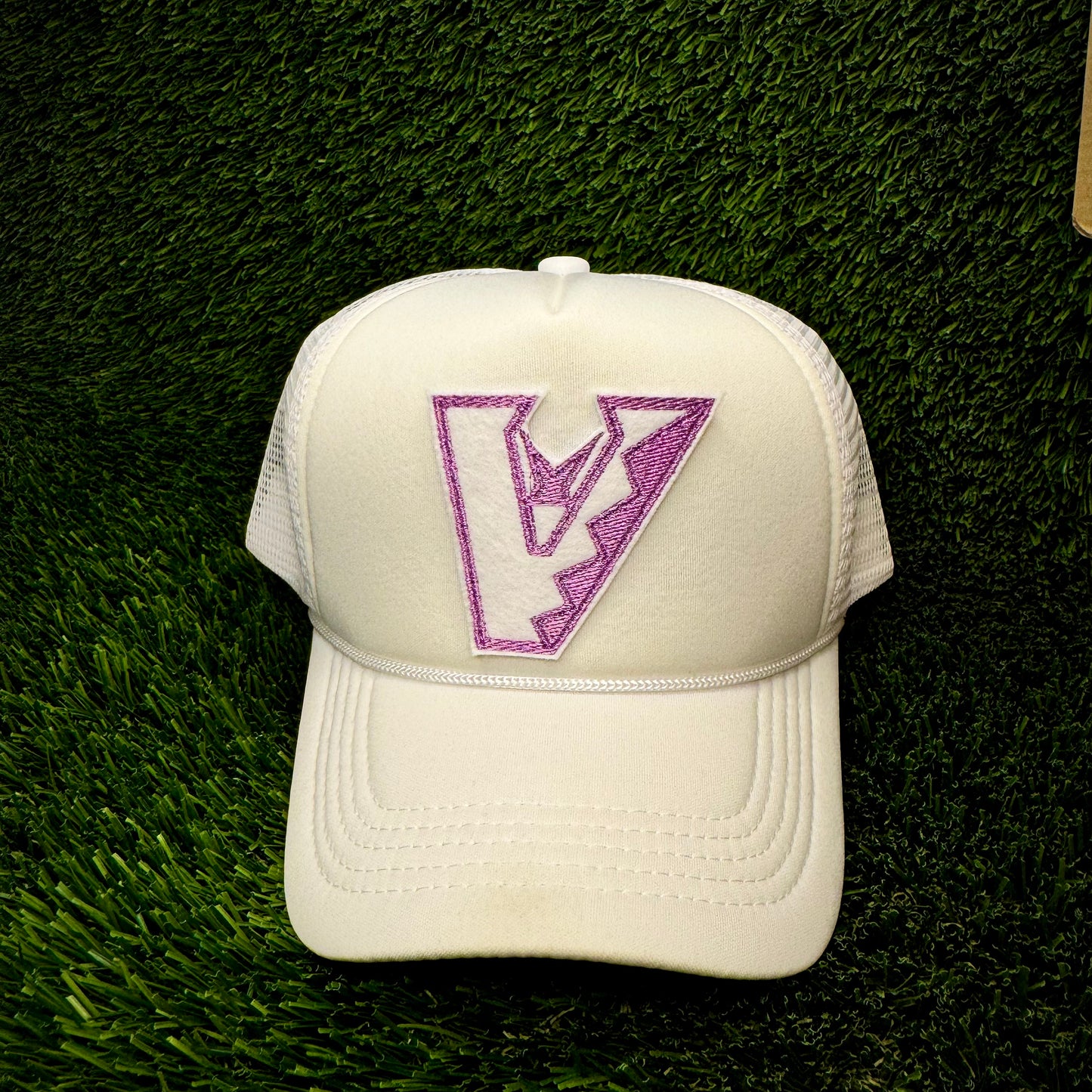 Arizona Diamondbacks Upside Down White/Purple Logo Trucker Hat