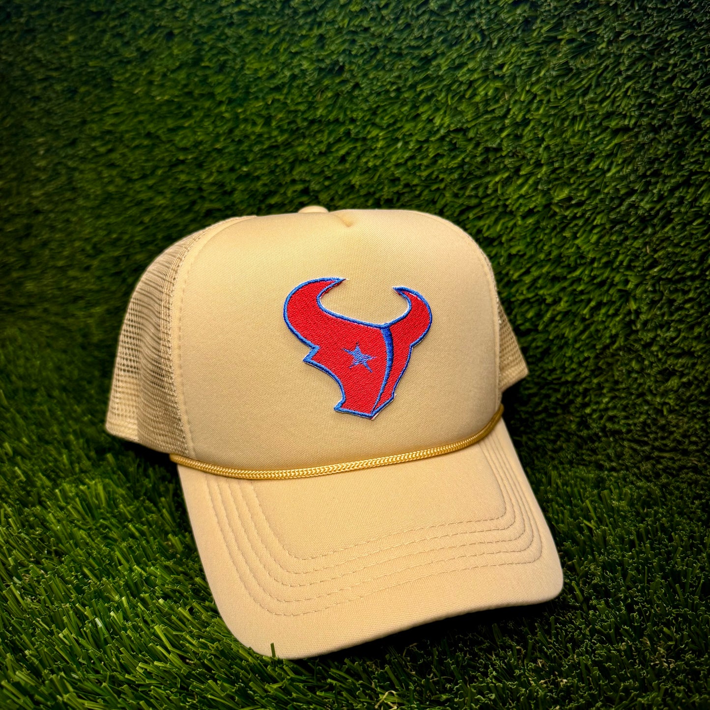 Houston Texans Red/Blue Logo Trucker Hat