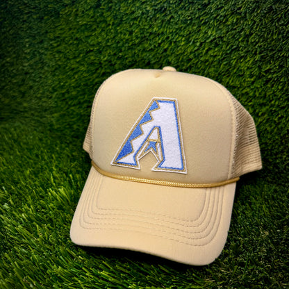 Arizona Diamondbacks White/Blue Logo Trucker Hat