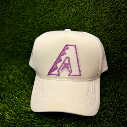 Arizona Diamondbacks White/Purple Logo Trucker Hat