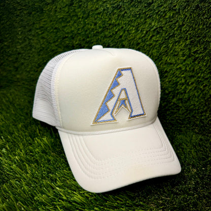 Arizona Diamondbacks White/Blue Logo Trucker Hat