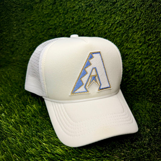 Arizona Diamondbacks White/Blue Logo Trucker Hat