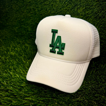 Los Angeles Dodgers Green LA Logo Trucker Hat