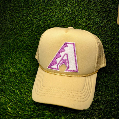 Arizona Diamondbacks White/Purple Logo Trucker Hat