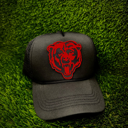 Chicago Bears Black/Red Logo Trucker Hat